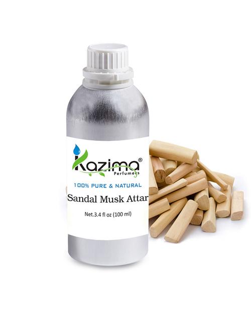 sandal musk attar perfume for unisex (100 ml) - pure natural undiluted (non-alcoholic) - 14265420 - Very Small Image - 1