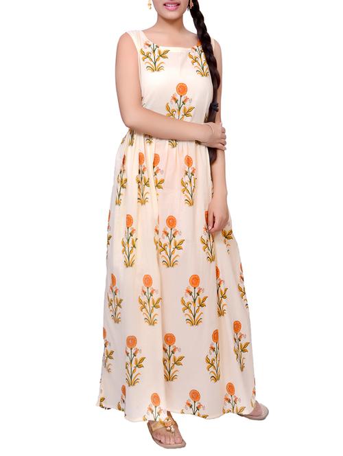 jaya gajawat white cotton a-line gown - 14266504 - Very Small Image - 1