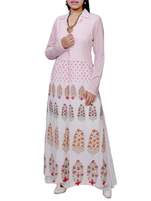 jaya gajawat white cotton a-line gown - 14266515 - Very Small Image - 1