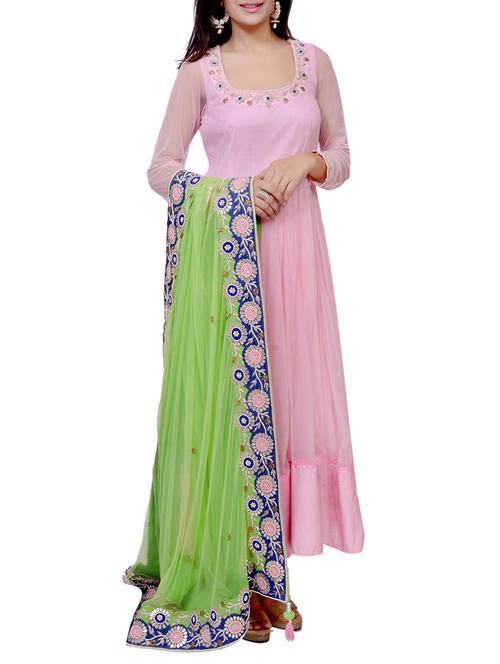 jaya gajawat pink hand embroidered stitched suit - 14266522 - Very Small Image - 1