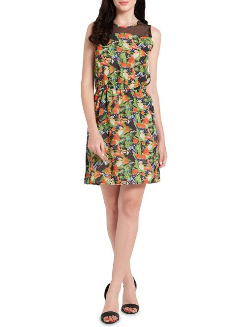 multicolored printed blouson dress - 14267732 - Very Small Image - 1