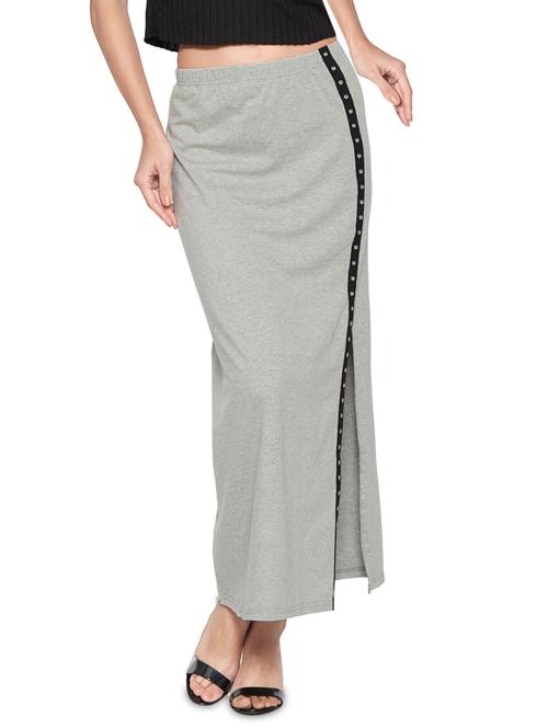 grey side slit skirt - 14267821 - Very Small Image - 1
