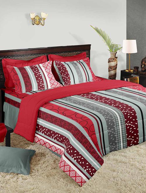 cotton printed single bed sheet with 1 pillow cover - 14268155 - Very Small Image - 1