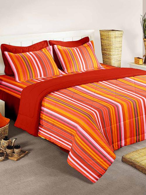 cotton printed single bed sheet with 1 pillow cover - 14268160 - Very Small Image - 1