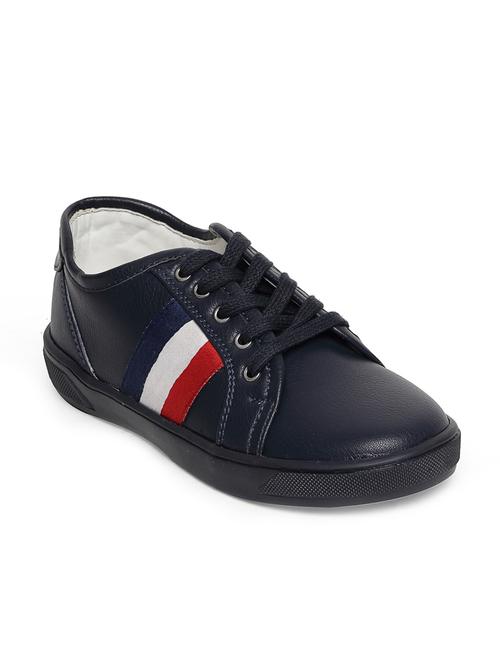 navy blue leatherette lace up sneaker - 14268509 - Very Small Image - 1