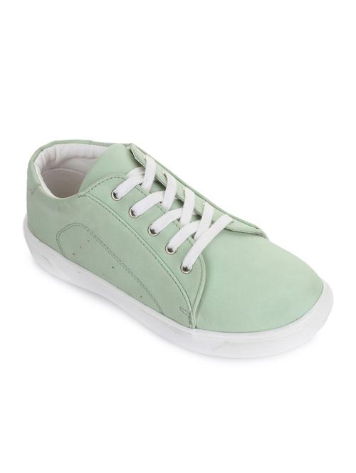 green leatherette lace up sneaker - 14268565 - Very Small Image - 1