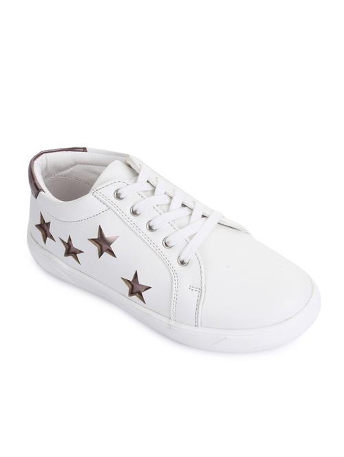 white leatherette lace up sneaker - 14268567 - Very Small Image - 1