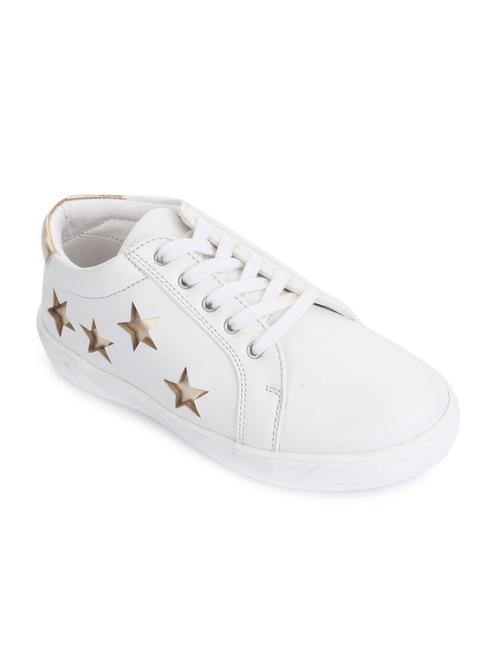 white leatherette lace up sneaker - 14268568 - Very Small Image - 1