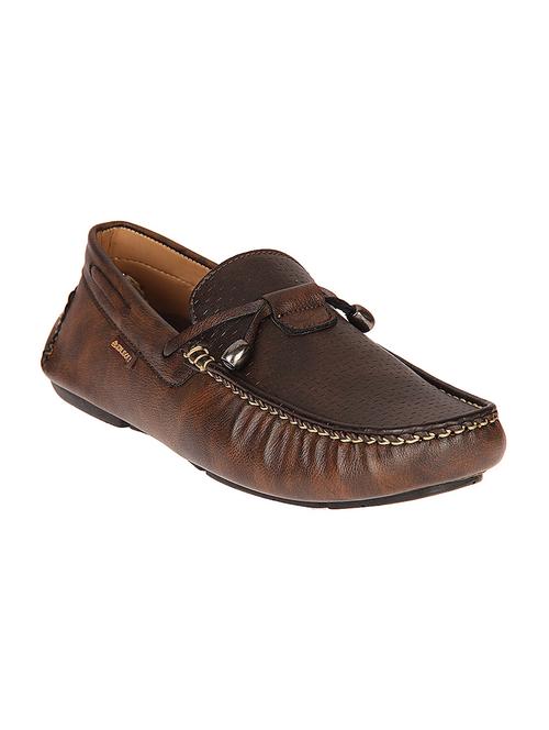 brown leatherette slip on loafer - 14268713 - Very Small Image - 1