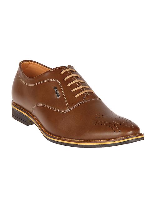 tan leatherette lace-up oxford - 14268720 - Very Small Image - 1