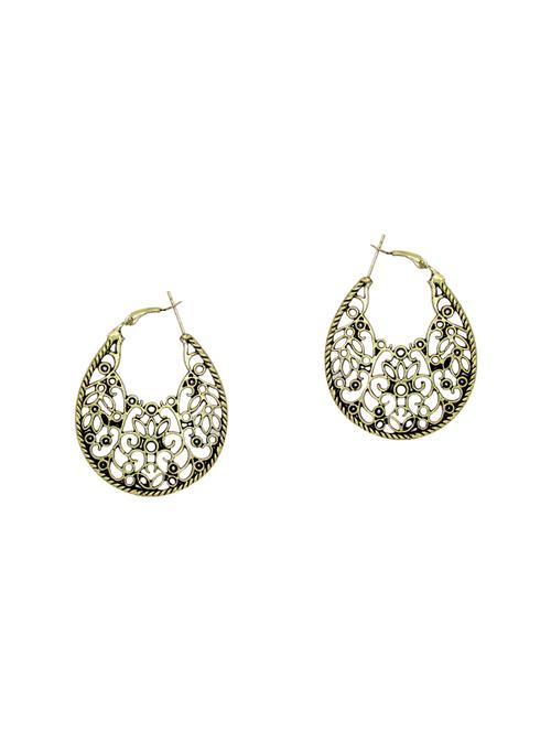 gold metal hoop earrings - 14281129 - Very Small Image - 1