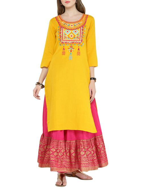 straight embroidered kurta - 14315758 - Very Small Image - 1