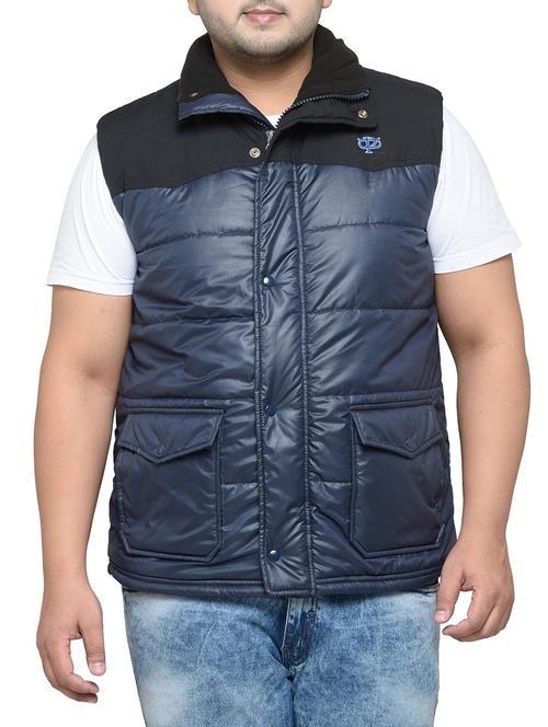 navy blue polyester puffer jacket - 14318478 - Very Small Image - 1