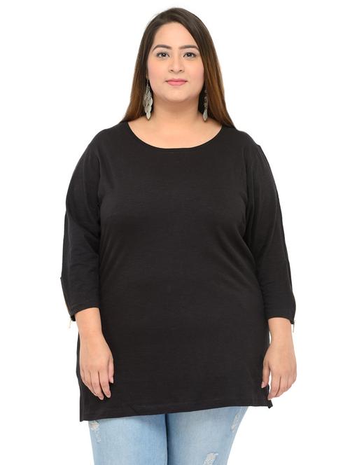 black cotton plus top - 14319362 - Very Small Image - 1