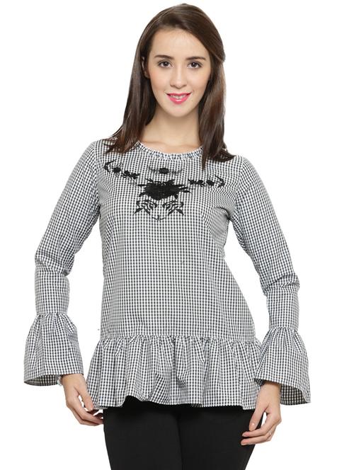 black poly cotton casual top - 14319394 - Very Small Image - 1