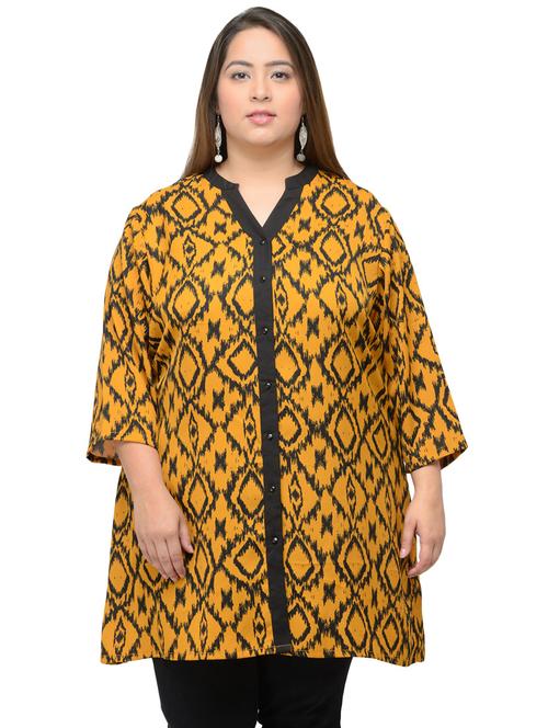 yellow printed casual tunic - 14319403 - Very Small Image - 1