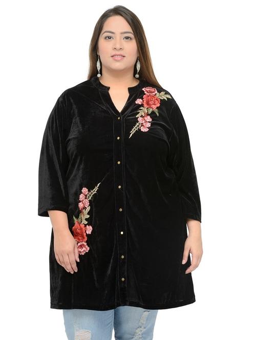 solid black casual top - 14319405 - Very Small Image - 1