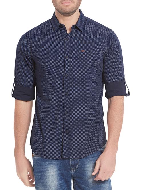 blue cotton casual shirt - 14321513 - Very Small Image - 1