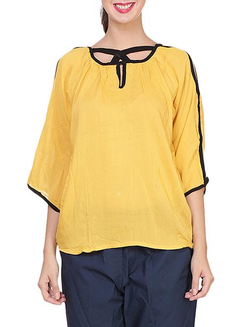 yellow crepe casual top - 14321696 - Very Small Image - 1