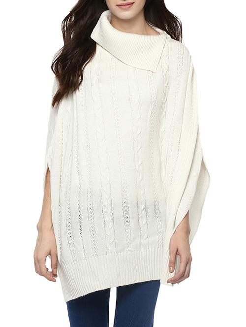 white woollen poncho - 14321789 - Very Small Image - 1