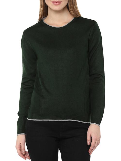 dark green woollen pullover - 14321807 - Very Small Image - 1
