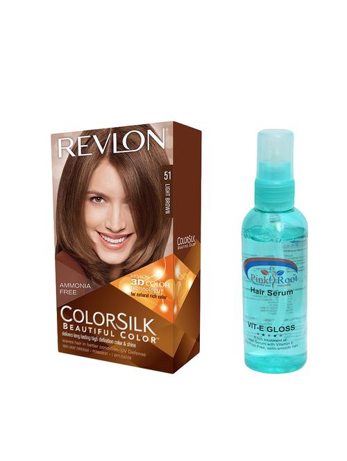 pink root hair serum (100ml) with revlon colorsilk hair color with 3d color technology light brown 51 pack of 2 - 14323601 - Very Small Image - 1