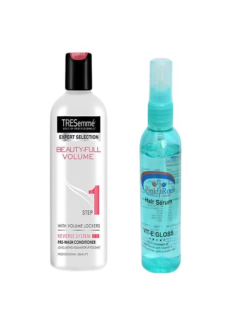 pink root hair serum (100ml) with tresemme beauty-full volume 1 pre-wash conditioner pack of 2 - 14323604 - Very Small Image - 1
