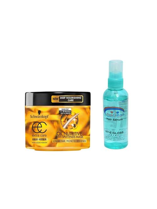 pink root hair serum (100ml) with schwarzkopf extra care oil nutritive anti-split-ends mask (200ml) pack of 2 - 14323643 - Very Small Image - 1