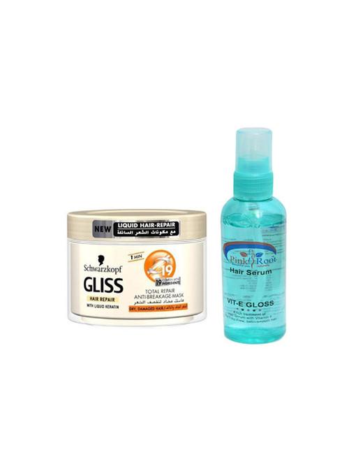 pink root hair serum (100ml) with schwarzkopf gliss total repair anti-breakage-mask (200ml) pack of 2 - 14323648 - Very Small Image - 1