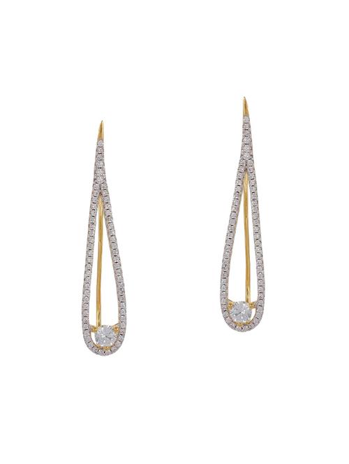 white metal drop earrings - 14323937 - Very Small Image - 1