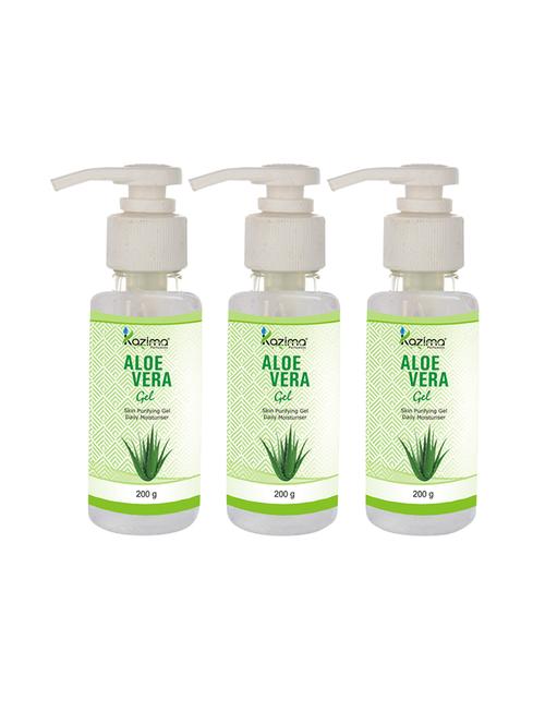 kazima pure natural raw aloe vera gel 200 gram (pack of 3) - ideal for skin treatment, face, acne scars, hair treatment - 14325057 - Very Small Image - 1