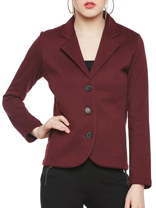 solid brown fleece blazer - 14327413 - Very Small Image - 1