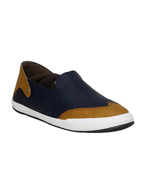 navy leatherette casual slipon - 14327944 - Very Small Image - 1