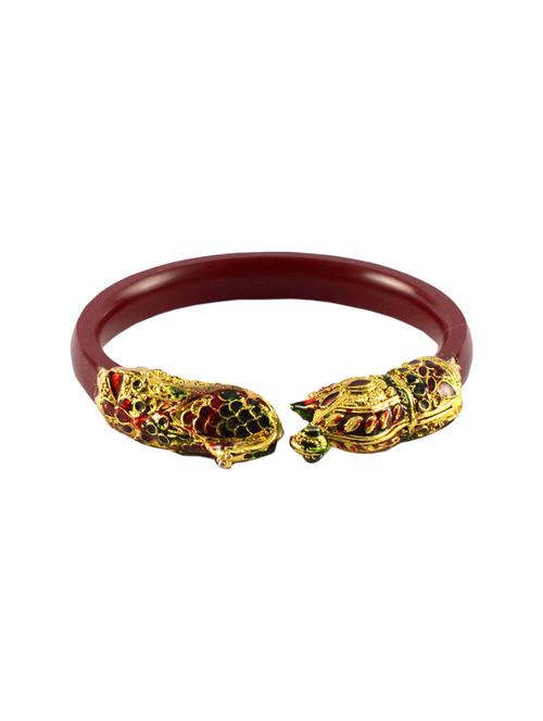 red gold platted acrylic-brass bangle - 14327982 - Very Small Image - 1