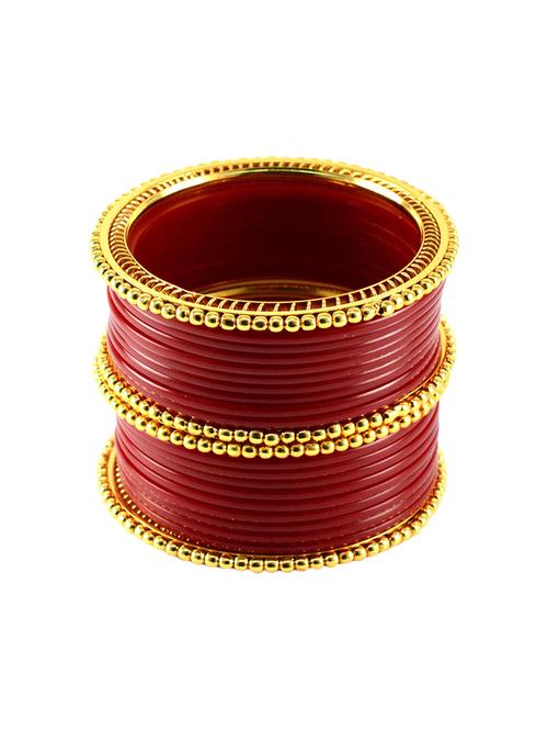 red gold platted acrylic-brass bangle - 14328026 - Very Small Image - 1