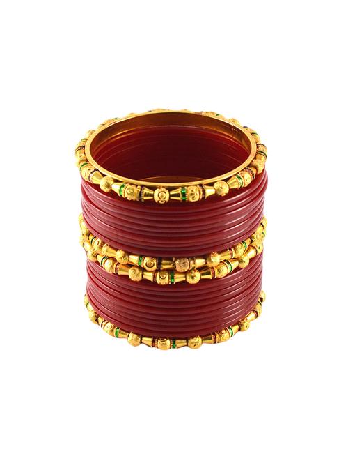 red gold platted acrylic-brass bangle - 14328028 - Very Small Image - 1