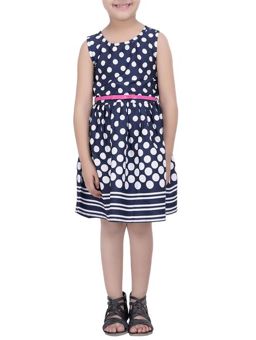 navy blue polyester frock - 14328241 - Very Small Image - 1
