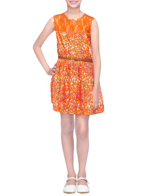 orange polyester frock - 14328265 - Very Small Image - 1