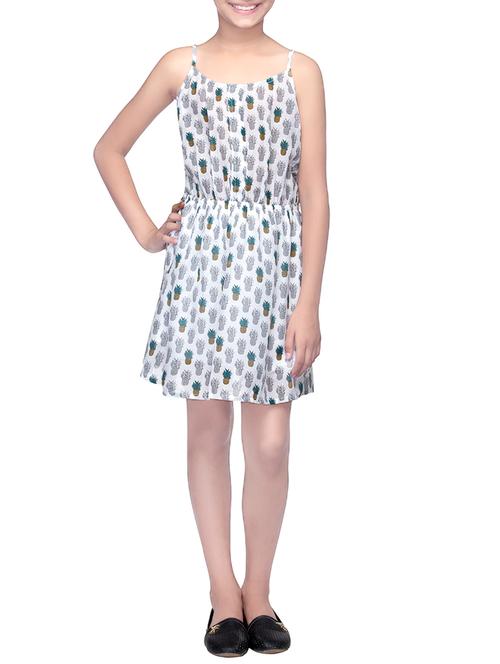 white polyester frock - 14328277 - Very Small Image - 1