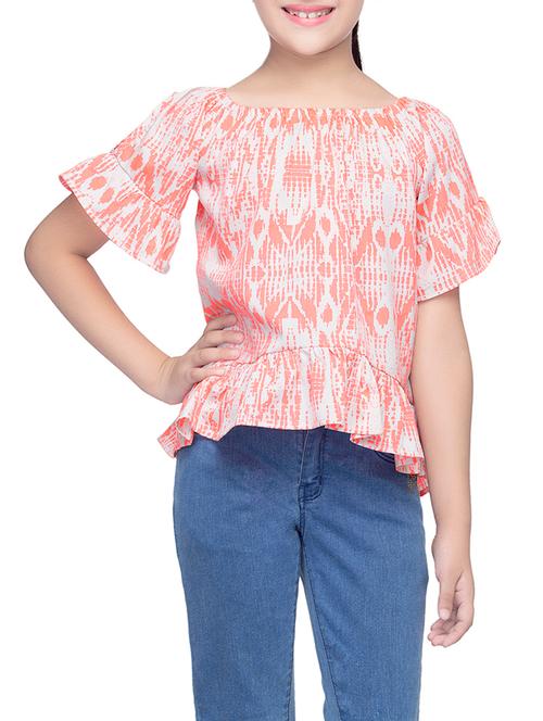 orange printed top - 14328353 - Very Small Image - 1