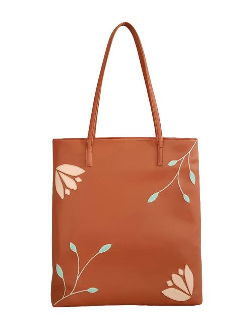 tan leatherette regular handbag - 14328404 - Very Small Image - 1