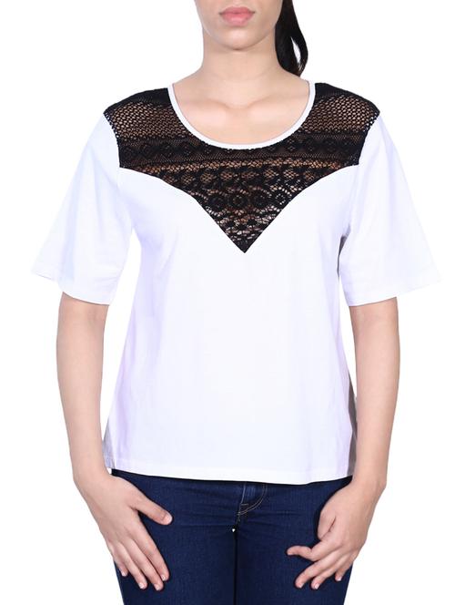 white cotton jersey top - 14330134 - Very Small Image - 1