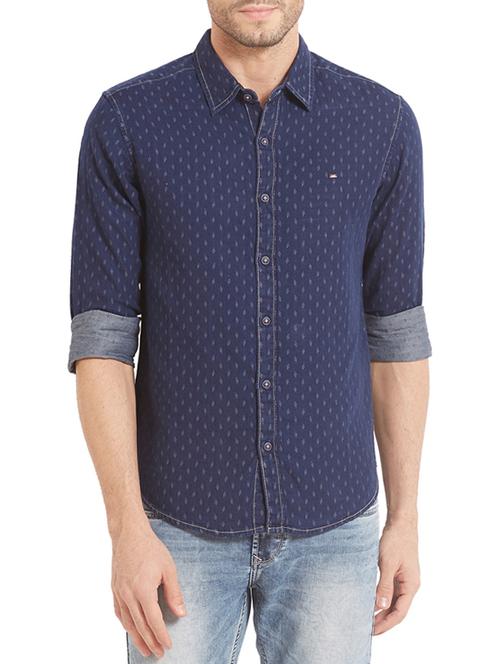 blue denim casual shirt - 14332118 - Very Small Image - 1