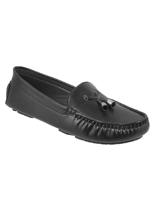 black leatherette slip on loafers - 14332780 - Very Small Image - 1