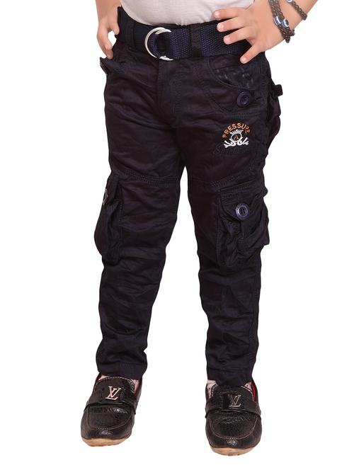 blue cotton cargos trouser - 14332811 - Very Small Image - 1