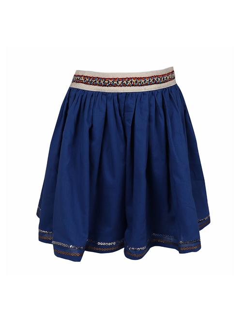 blue cotton flared skirt - 14333873 - Very Small Image - 1