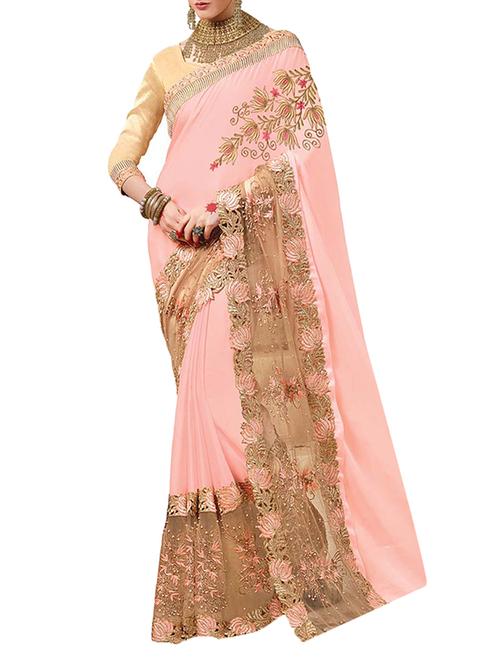 multi colored georgette embroidered saree with blouse - 14335113 - Very Small Image - 1
