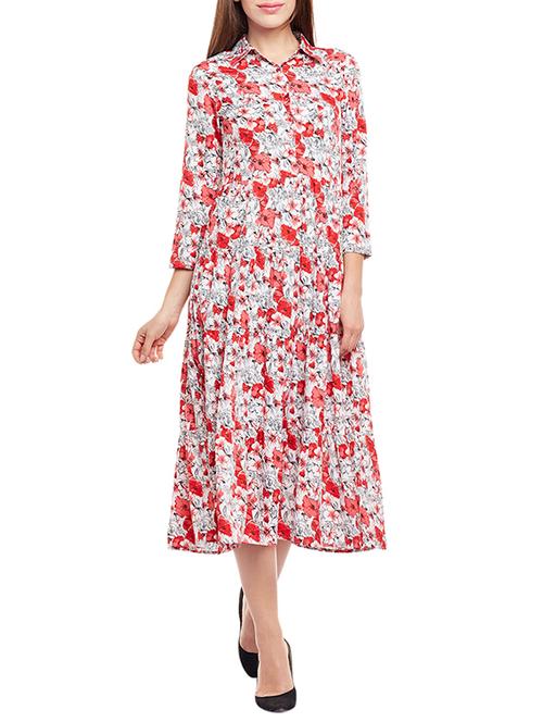 white printed maxi dress - 14337489 - Very Small Image - 1