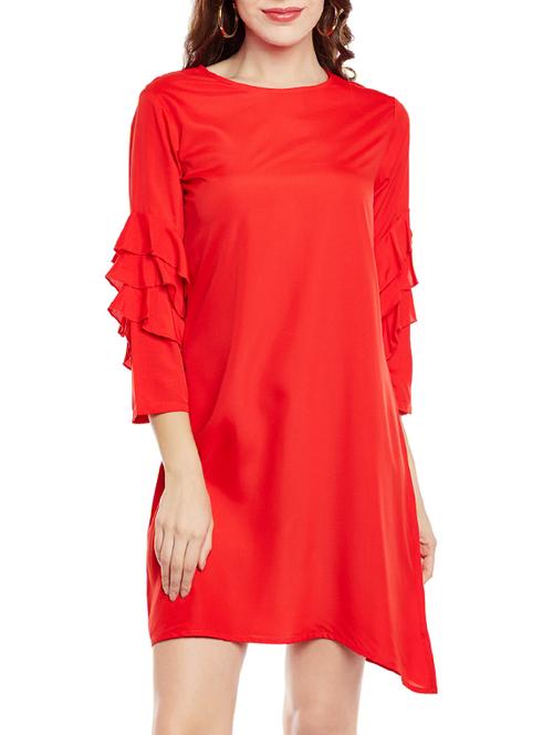 solid red casual dress - 14337499 - Very Small Image - 1