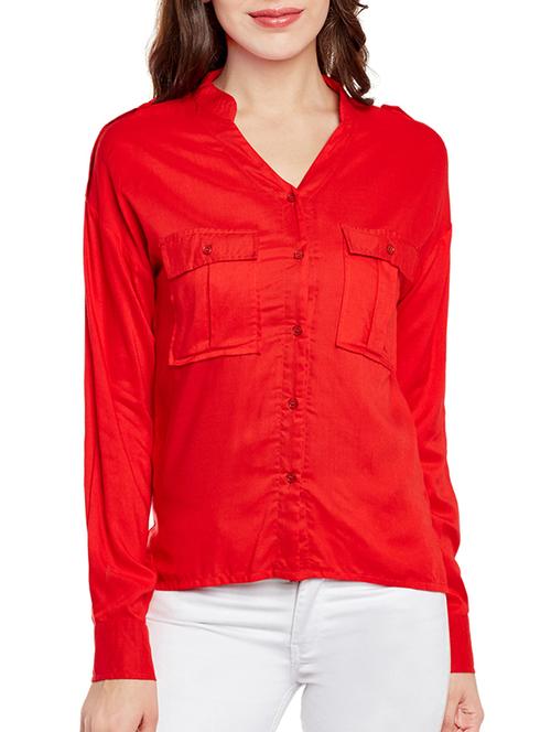 red rayon casual shirt - 14337503 - Very Small Image - 1